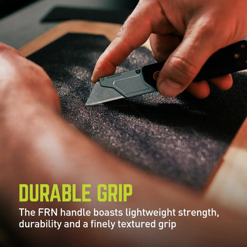 Clast Compact Folding Utility Knife EDC Pocket Knife With Fast Flip Ball Bearing Quick Open System Durable FRN Grip One Hand Open Replaceable Blades Everyday Carry Tool For Tinkering Home Outdoor Tasks, FRN grip close-up
