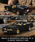 Classic Supercar Building Set With 1557 Pieces For Teens And Adults with partially assembled parts and detailed black car model