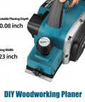 Close-up of Heavy Duty Cordless Electric Hand Planer, 850W Brushless Wood Plane with adjustable depth and 3.23 inch planning width.