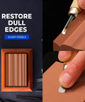 Two Whetstones Grit 400 And 1000 Gouge Sharpener Waterstone Sharpening System with bamboo base, contour grooves for gouges