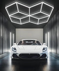 Large Hexagon Diamond LED Lights 2 Pack For Garages Stores Conference Rooms And Auto Repair Shops Bright Even Illumination