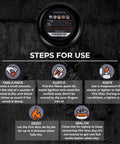 Instructions for using Waterproof Tinder Fire Wax For Wet Wood And Emergency Kits 60g Tin including lighting and sealing steps