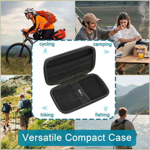 Solid Hard Travel Organizer For Your Slick Tech Stash Waterproof Carry Pouch with mesh pockets for hiking, cycling, camping, and fishing.
