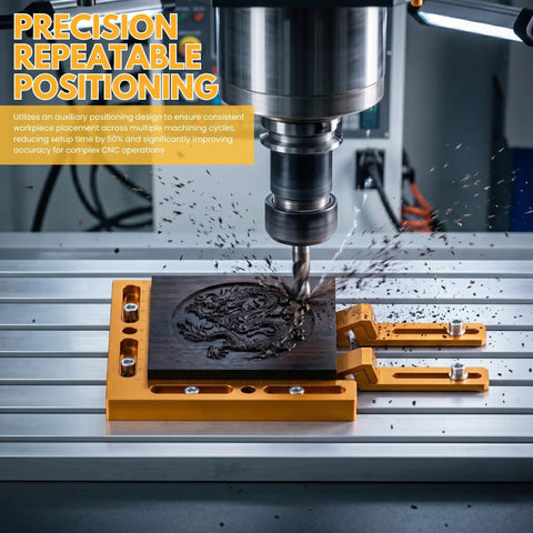 CNC Workpiece Positioning Rig For T Slot And Perforated Tables Side Clamp Woodworking Rig engraving wood on CNC machine