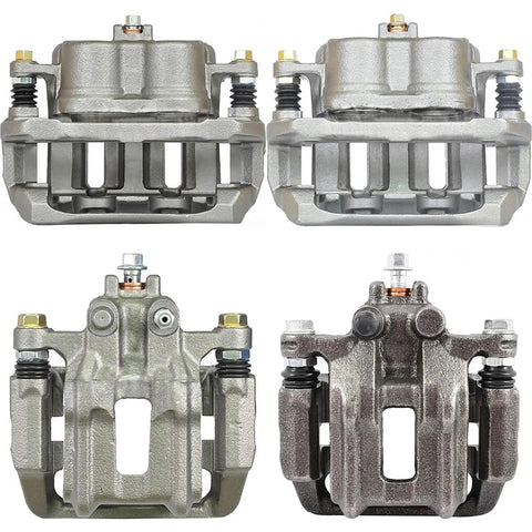 Built Tough Front And Rear Brake Caliper Set For Honda Accord Crosstour Crv Without Pads, heavy duty cast frame, rust resistant design.