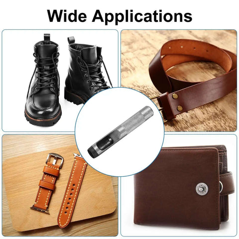 Leather Round Hole Punch 12mm 2 Pack Carbon Steel Hollow Punch Cutter for Belts and DIY Leather Craft Projects with various applications
