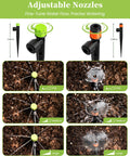 Adjustable nozzles of Drip Irrigation System Kit With Adjustable Stream And Vortex Emitters for precise watering levels.