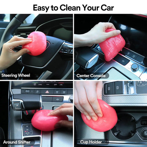 Car Cleaning Gel Putty For Interior Detailing And Quick Cleanup That Reaches Cracks And Crevices To Extract Dust And Debris A Handy Go To Interior Cleaner Tool For Car Enthusiasts on steering wheel and console