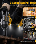 Pro Shop Three Quarter Inch Cordless Brushless Impact Wrench delivering a kickass 1600 Ft Lbs of serious torque in use.