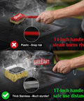 Bristle Free Grill Brush With Steam Cleaning Safe Non Metallic Pad Replaceable Head For Any Grill Grate 17 Inch Long