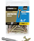 Package of Interior Construction Screws Size 6 X 1 Inch, 100 Pack, with included T25 bit, Pro Grade Fast Install features.
