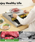 Heavy Duty 18 Inch Hand Wrapping Machine Pro Level Food Film Sealer With Lightning Fast Heat stainless steel used for sealing meat and vegetables.
