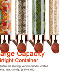 Wall Mounted Stainless Steel Coffee And Cereal Dispenser With Thick Glass Tube showcasing multi-food storage with sealed containers.