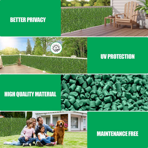 No Assembly Required Artificial Ivy Privacy Fence Screen For Outdoor Use 120 Inch By 40 Inch UV Resistant Faux Ivy Hedge family