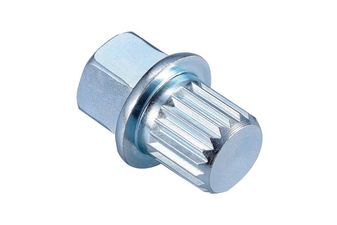 Close-up of a single silver spline key from the 10 Piece Lug Nut Key Set for Your Car Wheel Locks Anti Theft Spline Keys 0 to 9 Points.