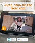 Smart display showing view from Wireless Video Doorbell Camera With 2 Chimes 2 Way Audio Motion Sensor Night Vision No Monthly Fees Home Security Cameras Works With Alexa And Google Home.