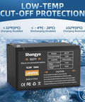 Portable 12V 15Ah LiFePO4 Battery with charger, low-temp cut-off protection, 12.8V deep cycle, for trolling motors, solar power
