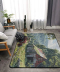 63x48 Inch Soft Non Slip Area Rug For Living Room And Bedroom Large Modern Indoor Floor Mat with rustic farmhouse scene