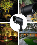 Low Voltage 4W LED Landscape Lights 8 Pack Waterproof Outdoor Spotlights for driveways, yards, and patios, warm white, black finish