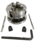 3 Inch Tilting Rotary Table With 70mm 4 Jaw Independent Dog Chuck And M6 Clamp Kit For Milling And Metalworking Gear, top view
