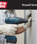 Worker using a drill to install Heavy Duty Six By Two Inch Phillips Bugle Head Drywall Screws Featuring Fine Threads And Protective Phosphate Coating For Light Gauge Steel Studs Ships In A Convenient One Pound Box Making Installations A Breeze Without Any Hassle.