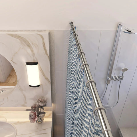 Classic Adjustable Shower Rod With Polished Chrome Finish Expands From 36 To 63 Inches No Drilling Required Easy Mount With Included Hardware Sturdy Metal Construction For Long Lasting Durability
