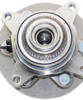 Front view of Front Wheel Bearing And Hub Assembly For Select Ford Models Drop In Replacement With Precision Fit And Durable OE Quality Components Easy Install For No Fuss Time Saving Wheel Hub Repair.