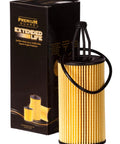 Extended Life Oil Filter For Mercedes-Benz Up To 10k Miles With 25 Micron Filtration And 99 Percent Multi Pass Efficiency box and filter