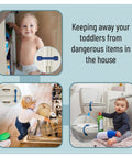 Six Pack Dark Blue Child Safety Strap Locks For Cabinets And Drawers, Kitchen, Fridge, Toilet And Furniture, Easy Install