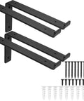 Beefy Heavy Duty Shelf Brackets Set 4 Pack Premium Construction Grade Quarter Inch Thick Steel Matte Black Finish L Bracket With Lip