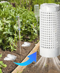 Two Gallon Inground Garden Compost Bin With Lid For Small Yards And Raised Beds, Durable PVC Outdoor Waste Reducer shown installed