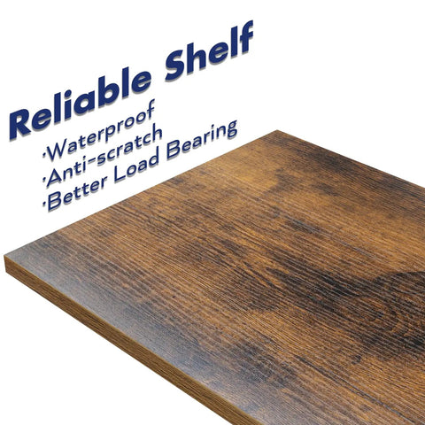 Close-up of shelf panel showing waterproof, anti-scratch surface, part of Five Tier Bookshelf With Sturdy Metal Frame.