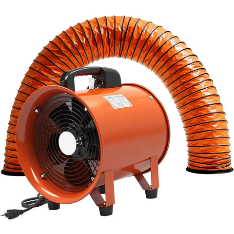 Upgraded 12 Inch Utility Blower Fan Portable Industrial Exhaust Fan With 33 Foot Flexible Duct Hose Heavy Duty Low Noise Ventilator
