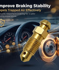 Heavy Duty Solid Brass Brake And Coolant Bleeder Replacement Kit Drop In Fit For Cars And Trucks Tough As Nails valve near car dashboard and brakes