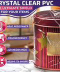 200 Pack Heat Shrink Wrap Bags In Three Sizes 3.93 X 5.90 Inches 7.67 X 9.64 Inches And 9.64 X 11.61 Inches Clear PVC Film showcasing heat resistance, transparency, and UV resistance
