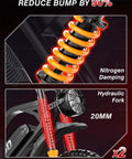 Electric Dirt Bike With 5500W Peak Motor 40 MPH Top Speed 48V 30Ah Battery Hydraulic Brakes Full Suspension 7 Speed Gearing