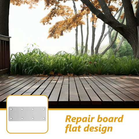 Five Piece Stainless Steel Metal Brackets With Straight Plate Design And Multiple Openings For Cabinet Furniture Wood Repair And Joining