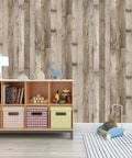 Room with natural wood grain contact paper peel and stick wallpaper 17.3 inch by 120 inch self adhesive removable faux wood plank walls.