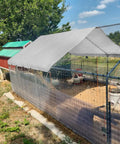 Heavy Duty Tough As Nails Waterproof Tarp 10x12 Ft used as roof cover for outdoor chicken coop, with grommets and reinforced edges