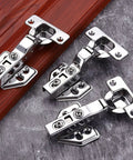 4 Piece Stainless Steel Soft Closing Cabinet Door Hinges With Hydraulic Shock Absorbers on wooden surface