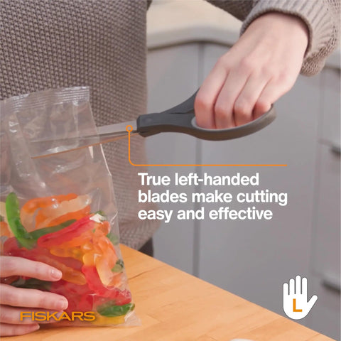 Left-Handed Titanium Scissors With Soft Grip Handle For Comfort And Precision, 8 Inch Stainless Steel Blades Built For Day-To-Day Home And Office Tasks Like Paper Cardboard Photos And More cutting plastic bag