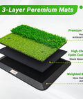 3-layer structure of Portable Foldable Golf Practice Mat With Dual Turf For Indoor And Outdoor Swings And Chips