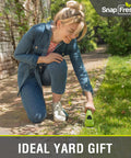 Woman using Cordless 2-In-1 Hedge Trimmer And Grass Shears With 180 Degree Rotating Head Lightweight 7.2V Handheld Electric Tool on grass