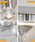 Flush Mount Crystal Ceiling Light With 4 LED Bulbs Brushed Nickel Finish Clear Glass Shade No Fuss Modern Sleek Ceiling Fixture