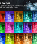 16 color display of Big 39 Feet 120 LED Battery Powered Fairy Lights With Remote And Timer, RGB Color Changing String Lights.