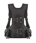 Pony Pac Harness for Scuba Cylinders, comfortable back carry, fits 13, 19, 30, or 40 cu ft cylinders, dual trim pockets, stainless D rings.