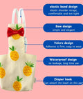 Bird Diaper Harness And Leash Set For Small To Medium Birds with pineapple print, bow, Velcro, and elastic straps