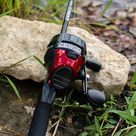 Two Pack Spincast Fishing Reels And Rod Combos With Five Foot Six Inch Two Piece Poles Size 30 And Size 40 Reels Right Hand Retrieve