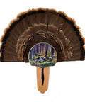 Solid Oak Turkey Display Kit With Gobblers Lane Image, Wall Mounted Beard And Fan Display For North American Turkeys