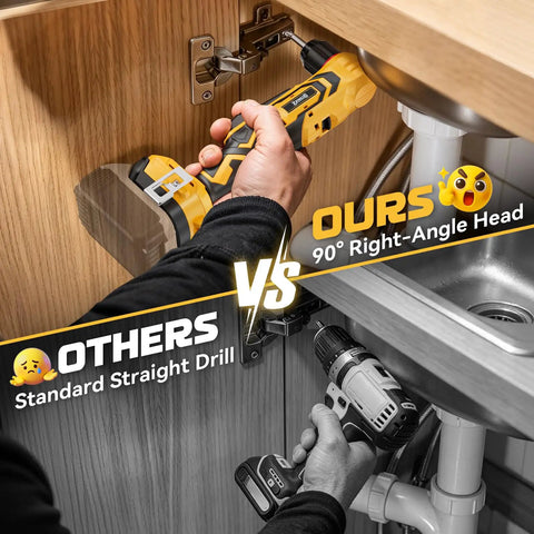 Cordless Right Angle Drill With Brushless Motor Compatible With Dewalt 20V Battery Delivering 400 Inch Pounds Torque in action